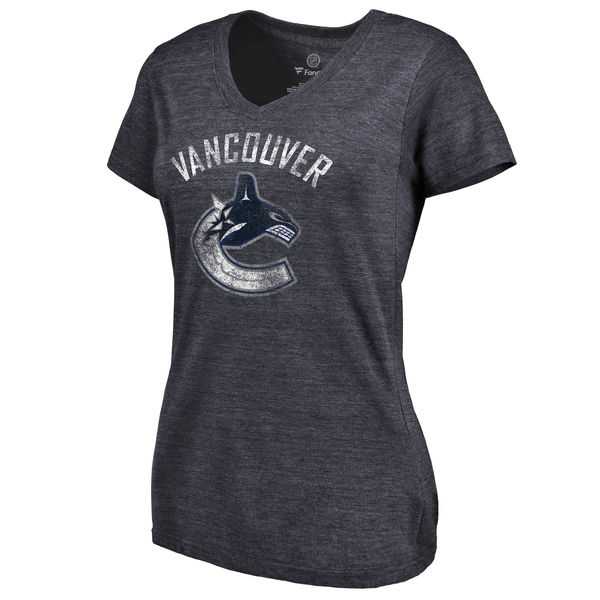 Women's Vancouver Canucks Distressed Team Primary Logo V Neck Tri Blend T-Shirt Navy FengYun,We sell and wholesale Women's Vancouver Canucks Distressed Team Primary Logo V Neck Tri Blend T-Shirt Navy FengYun on line form chian!